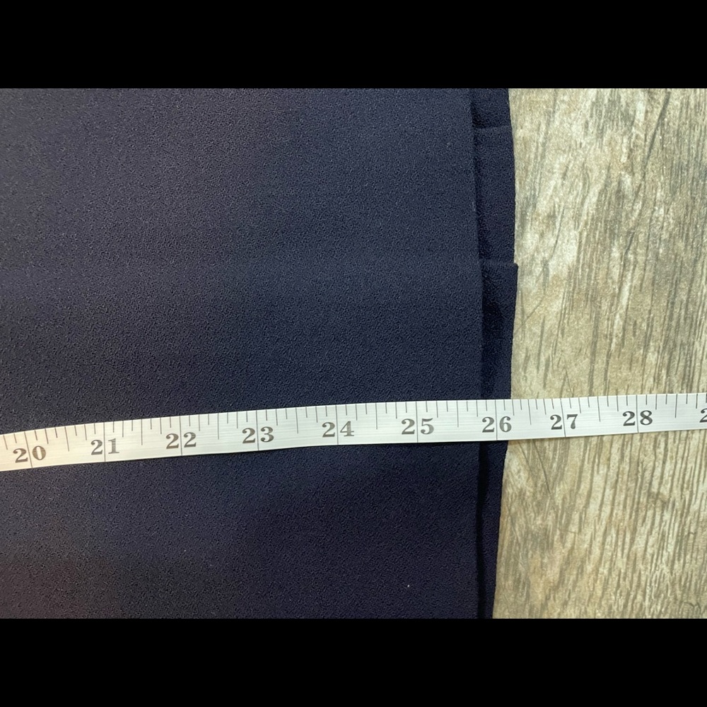 wool navy blue skirt zipper & button back closure size 16 vintage flattering - Picture 10 of 13
